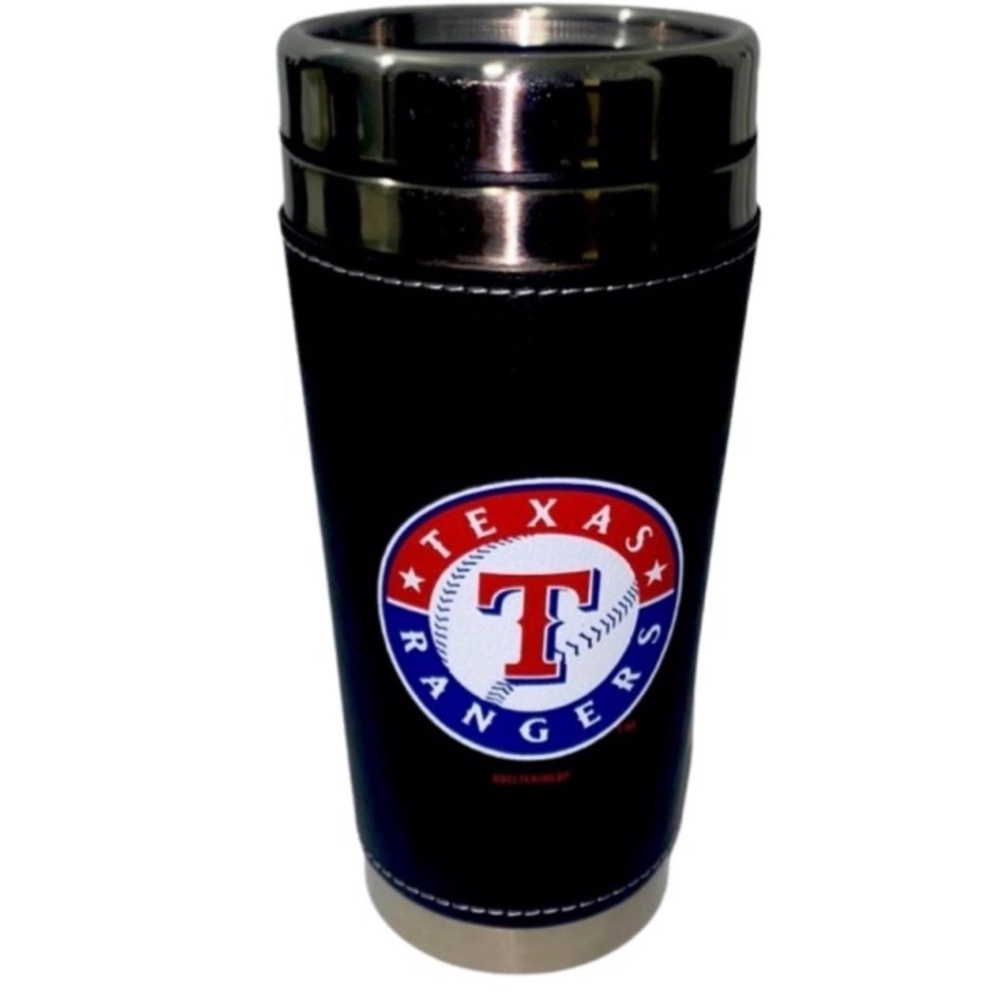 MLB Texas Rangers  Leather Wrapped 16oz Hot/Cold Travel Tumbler